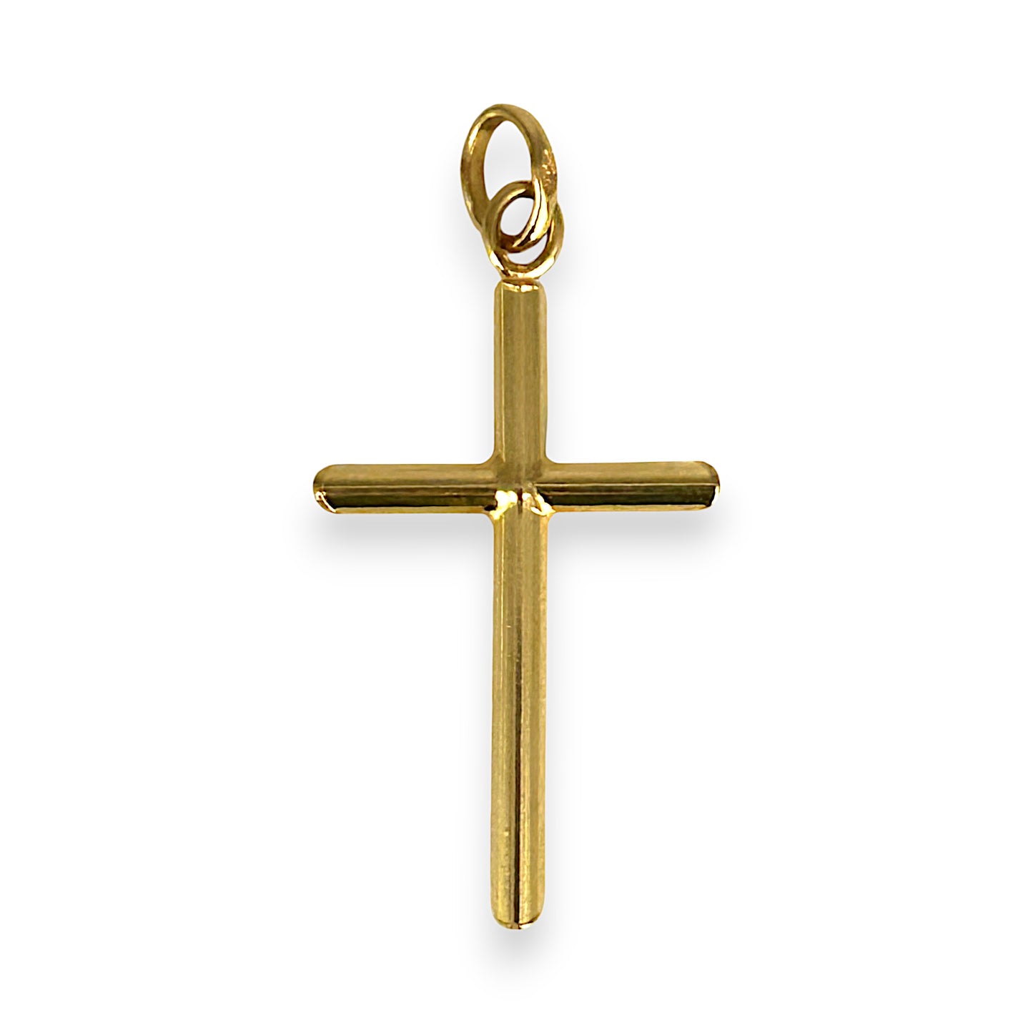 GOLD DEAL | 18ct (18K) Gold Refined Cut-Edge Round Cross Pendant