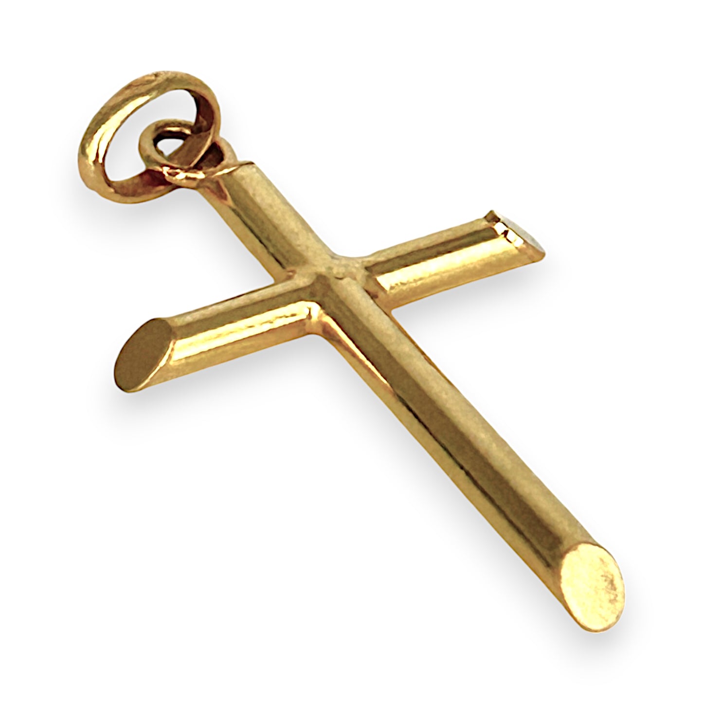 GOLD DEAL | 18ct (18K) Gold Refined Cut-Edge Round Cross Pendant