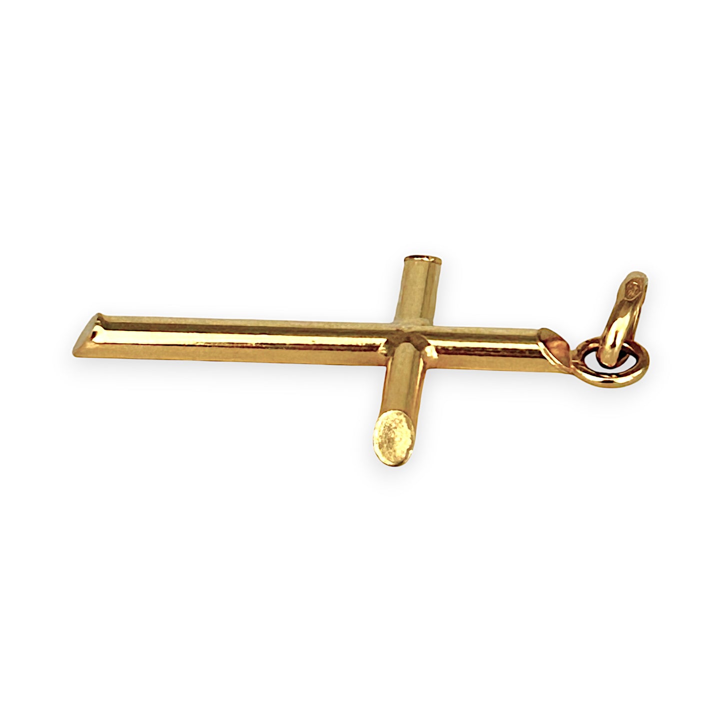 GOLD DEAL | 18ct (18K) Gold Refined Cut-Edge Round Cross Pendant