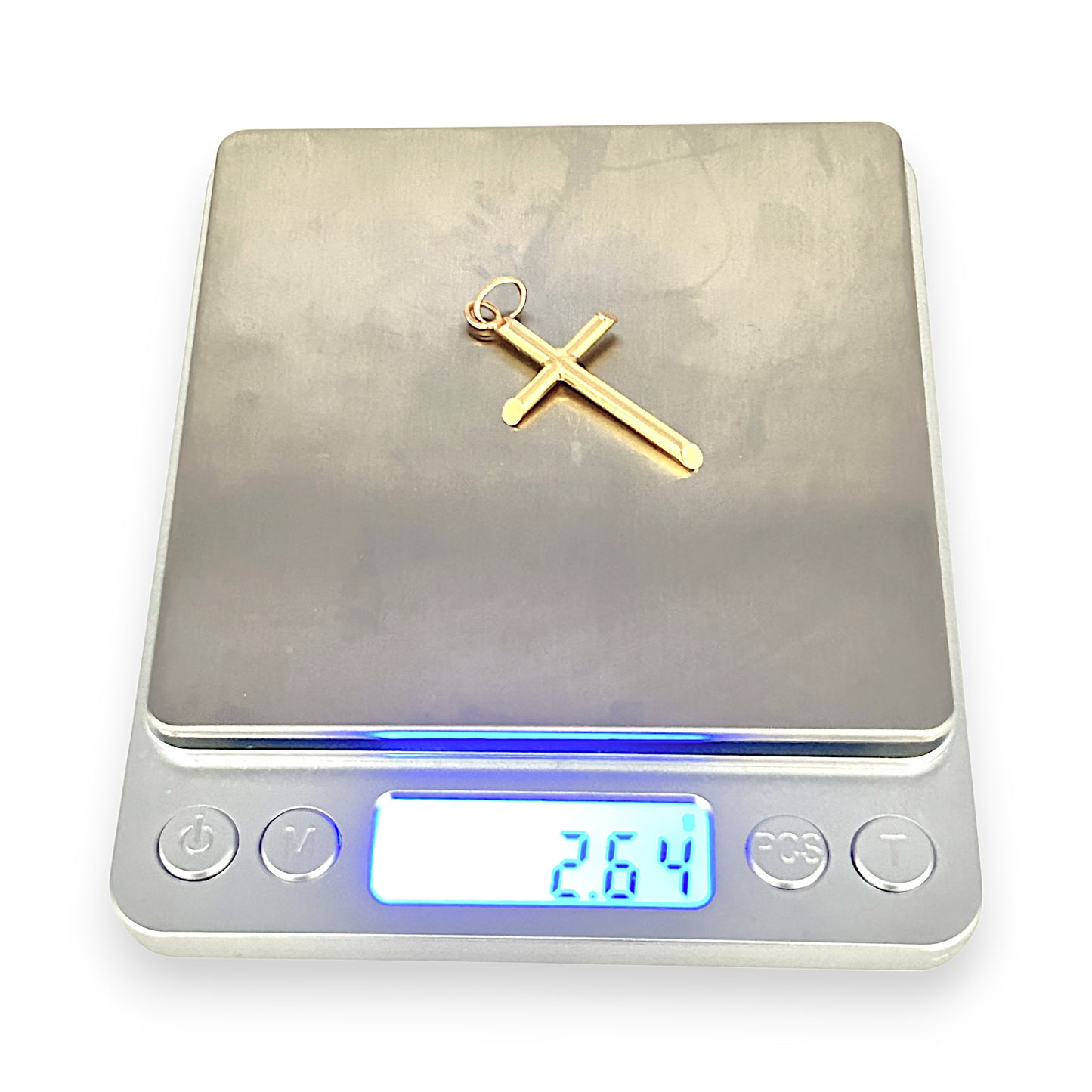 GOLD DEAL | 18ct (18K) Gold Refined Cut-Edge Round Cross Pendant