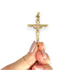 GOLD DEAL | 18ct (18K) Gold Crucifix Refined Cut-Edge Round Cross Pendant