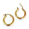 NZGD | 9ct Gold Textural Staple Hoop Earrings 21.4mm