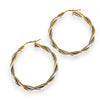 NZGD | 9ct Y/W Gold Celestial Two-Tone Twist Hoop Earrings