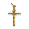 GOLD DEAL | 18ct (18K) Gold Crucifix Refined Cut-Edge Round Cross Small Pendant