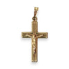 GOLD DEAL | 18ct (18K) Gold Crucifix Cross with Engraved Lines Pendant