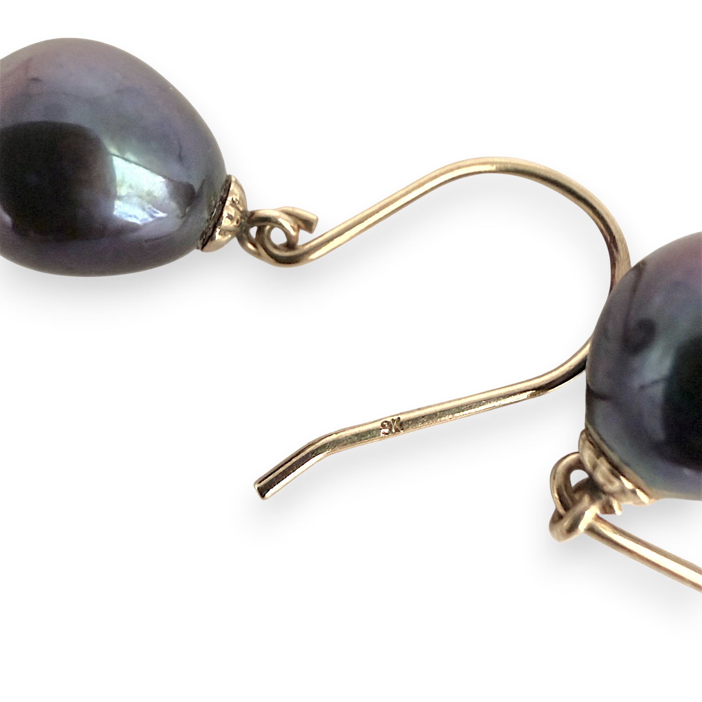 NZGD | 9ct Gold Midnight Orchid Drops Earrings