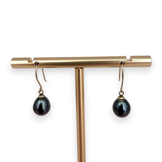 NZGD | 9ct Gold Midnight Orchid Drops Earrings