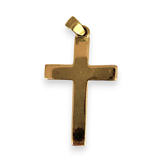 GOLD DEAL | 18ct (18K) Gold Floral Motif Cross Flat Pendant