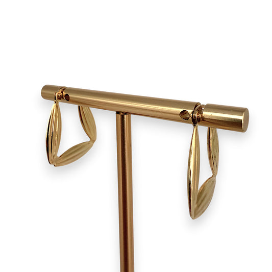 NZGD | 9ct Gold UNOAERRE Ribbed Tri‑Hoops Earrings