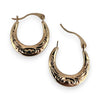 NZGD | 9ct Gold Vintage Petite Crest Hoop Earrings 13.4mm