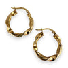 NZGD | 9ct Gold Textured Twist Heritage Earrings 21.4mm