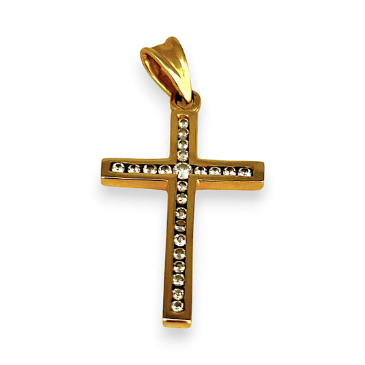 GOLD DEAL | 18ct (18K) Gold Cross Pendant with Diamond