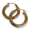 NZGD | 9ct Gold Textured Radiance Hoop Earrings 18.2mm