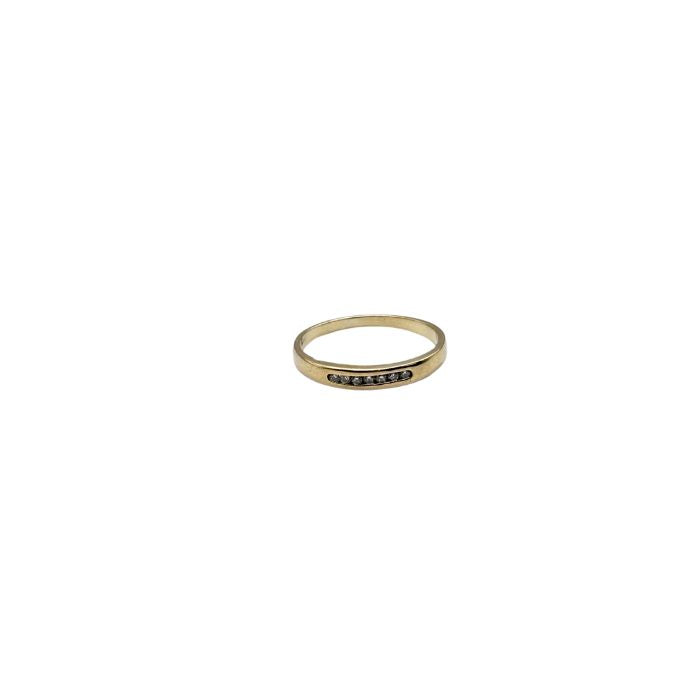 Timeless 9ct Gold Slim Band with Diamond Elegance