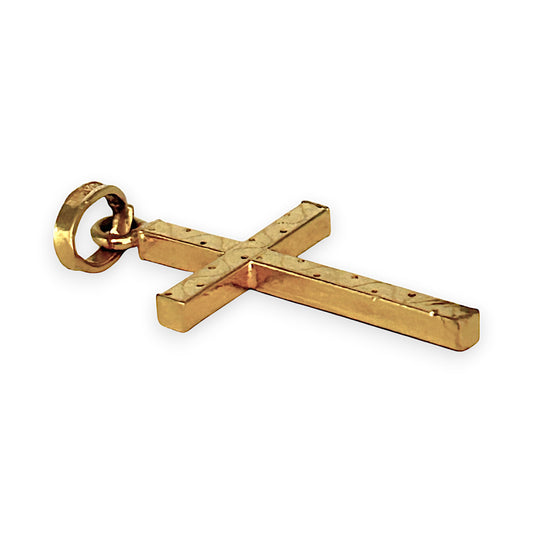 XMAS DEAL | 18kt Gold Vintage Square Cross Pendant