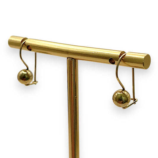 NZGD | 9ct Gold Minimalist Gold Orb Drops Earrings 6.0mm