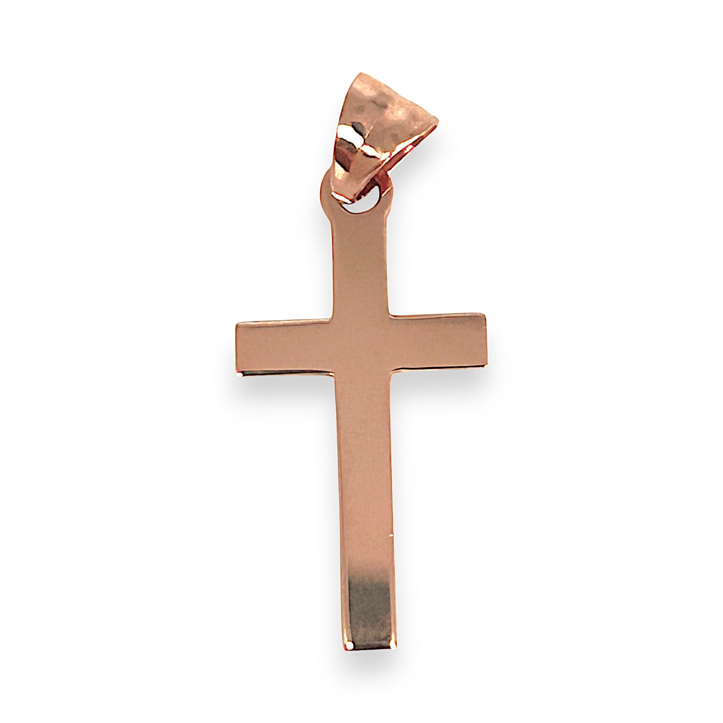 GOLD DEAL | 18ct (18K) Rose Gold Modest Flat Cross Pendant