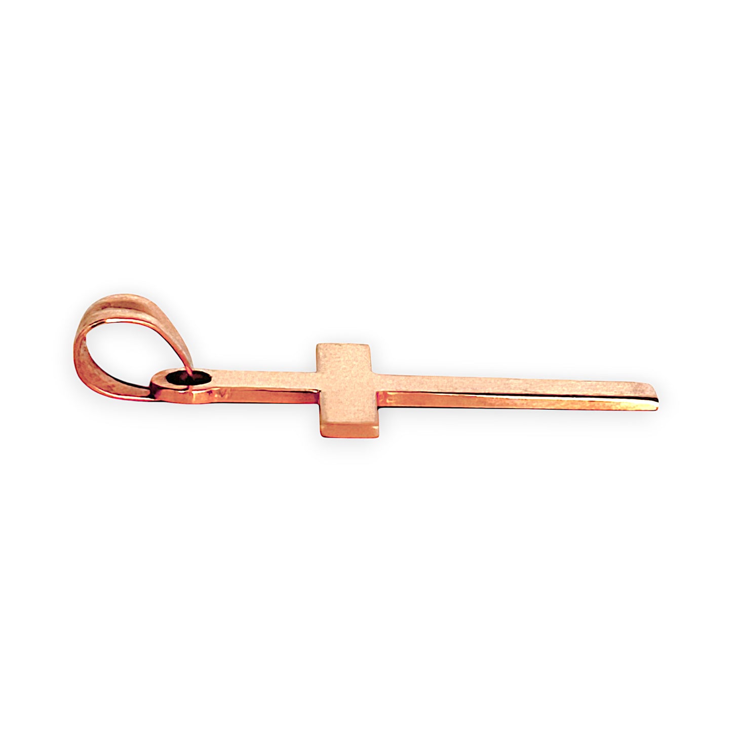 GOLD DEAL | 18ct (18K) Rose Gold Modest Flat Cross Pendant