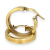 NZGD | 9ct Gold Sleek Edge Hoop Earrings 22.7mm