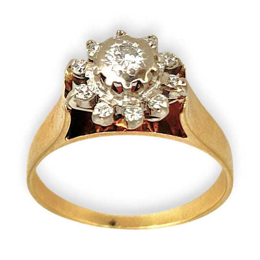 XMAS DEAL | 18kt Gold Luxurious Diamond 0.29ct Cluster Ring Valuation $2,990