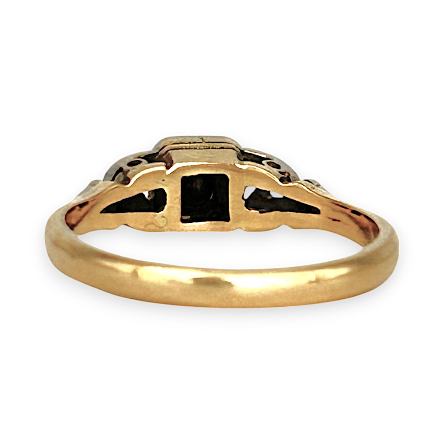 GOLD DEAL | 18ct (18K) (18K) Y/W Gold Diamond Hand Made Estate Ring Size N