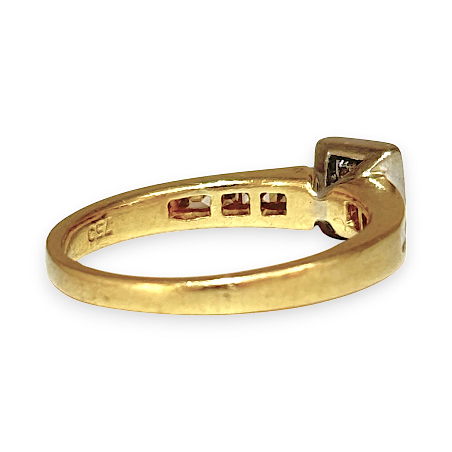GOLD DEAL | 18ct (18K) Y/W Gold Princess Cut Diamond Ring. Valuation $3,750
