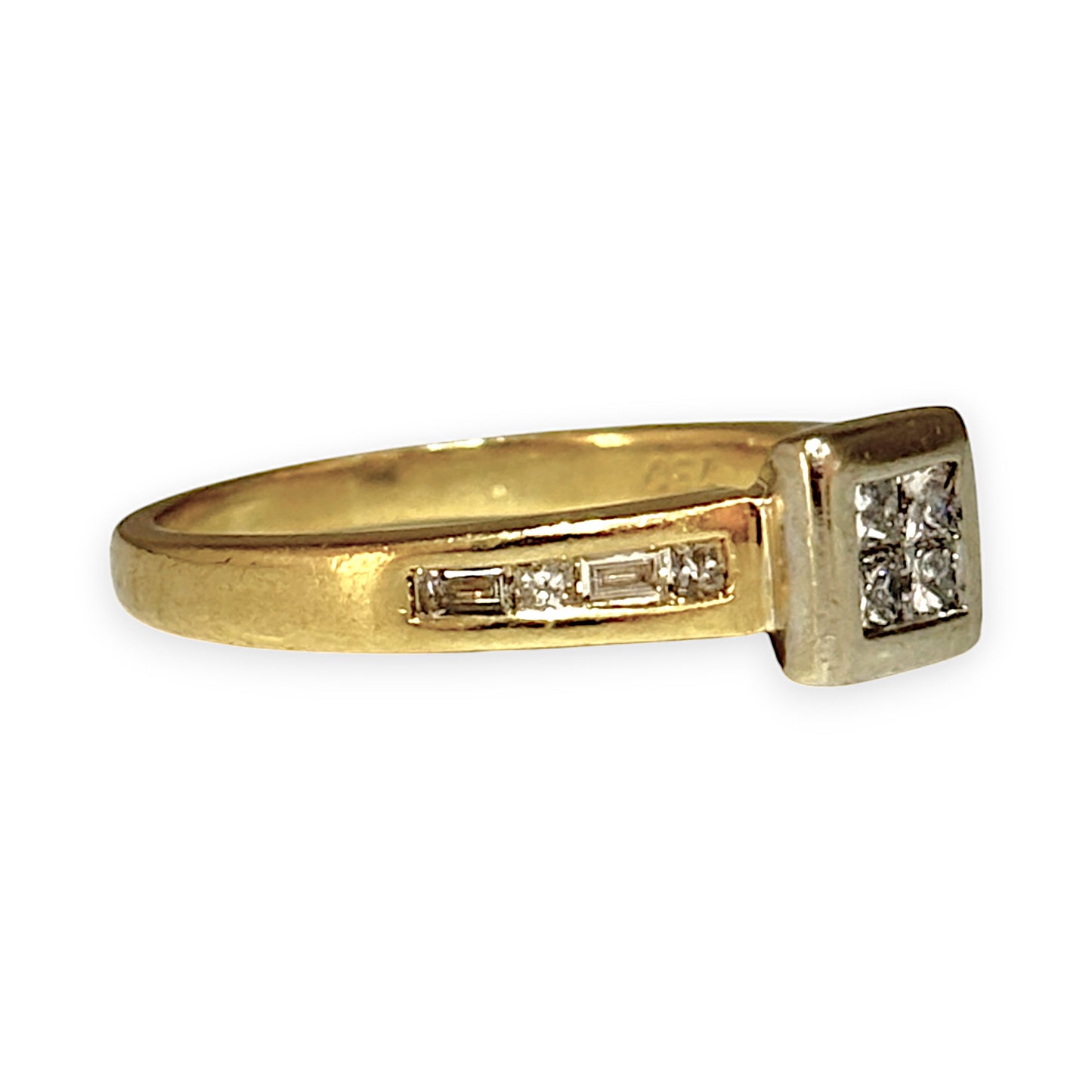 GOLD DEAL | 18ct (18K) Y/W Gold Princess Cut Diamond Ring. Valuation $3,750