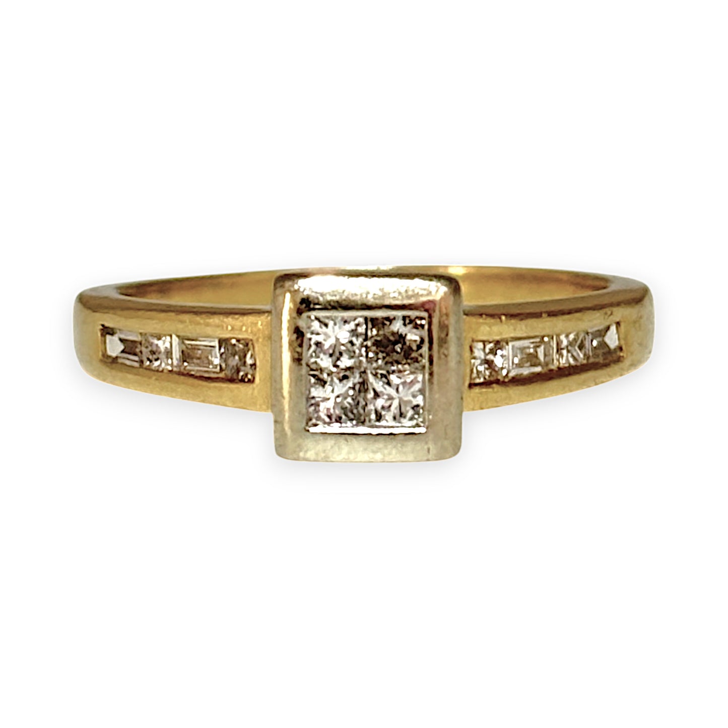 GOLD DEAL | 18ct (18K) Y/W Gold Princess Cut Diamond Ring. Valuation $3,750