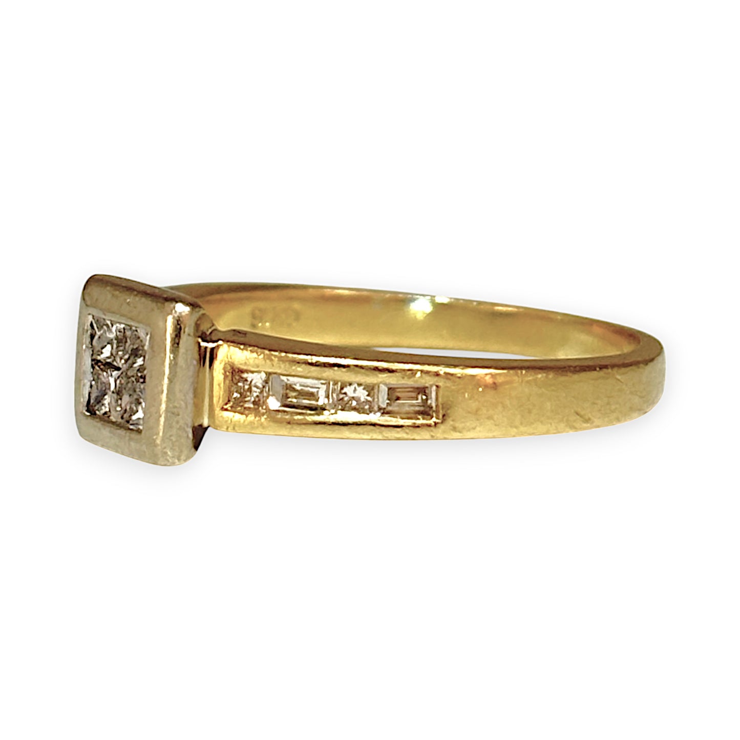 GOLD DEAL | 18ct (18K) Y/W Gold Princess Cut Diamond Ring. Valuation $3,750