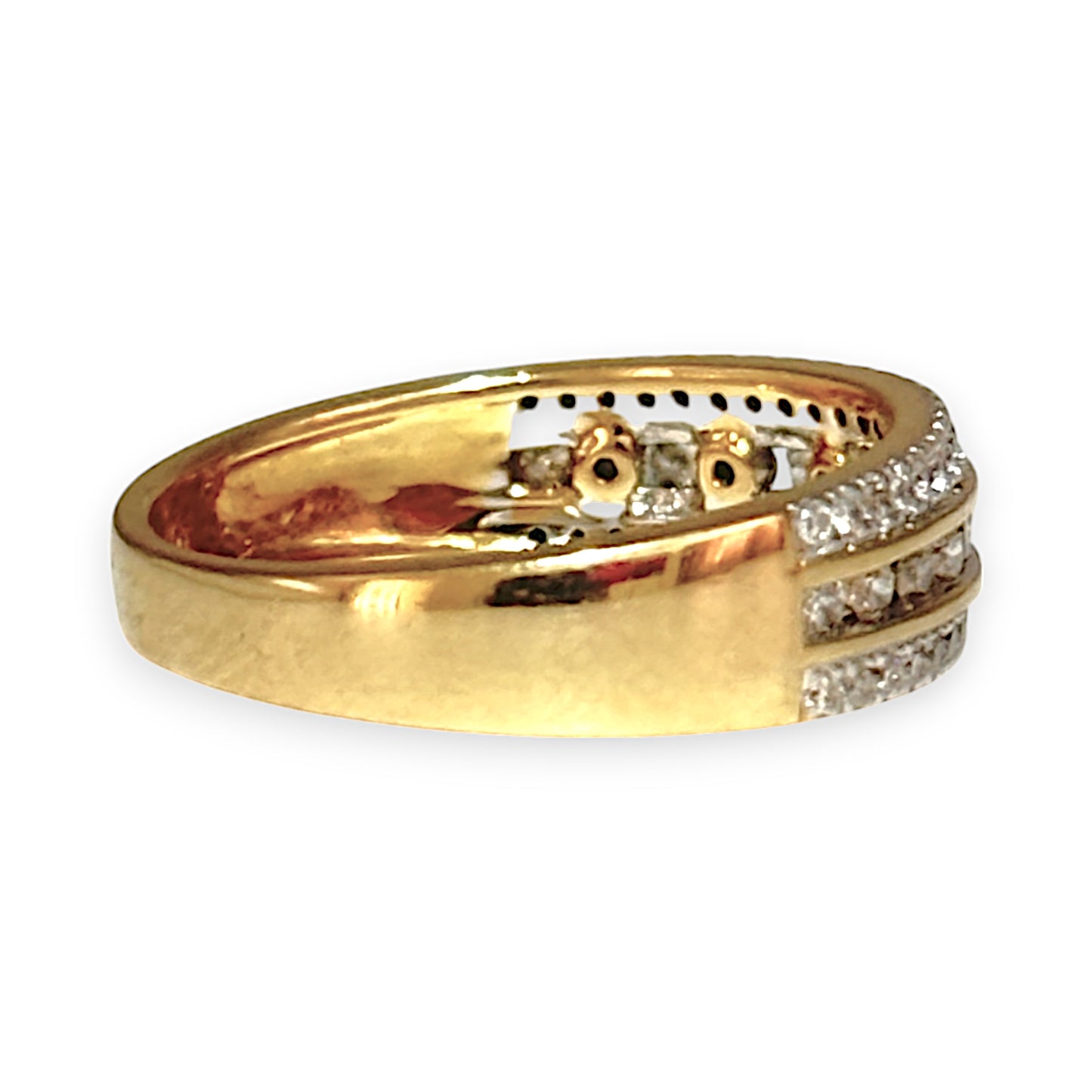 GOLD DEAL | 18ct (18K) Gold 3 Channel 0.50ct Diamond Set Ring Valuation $4,050