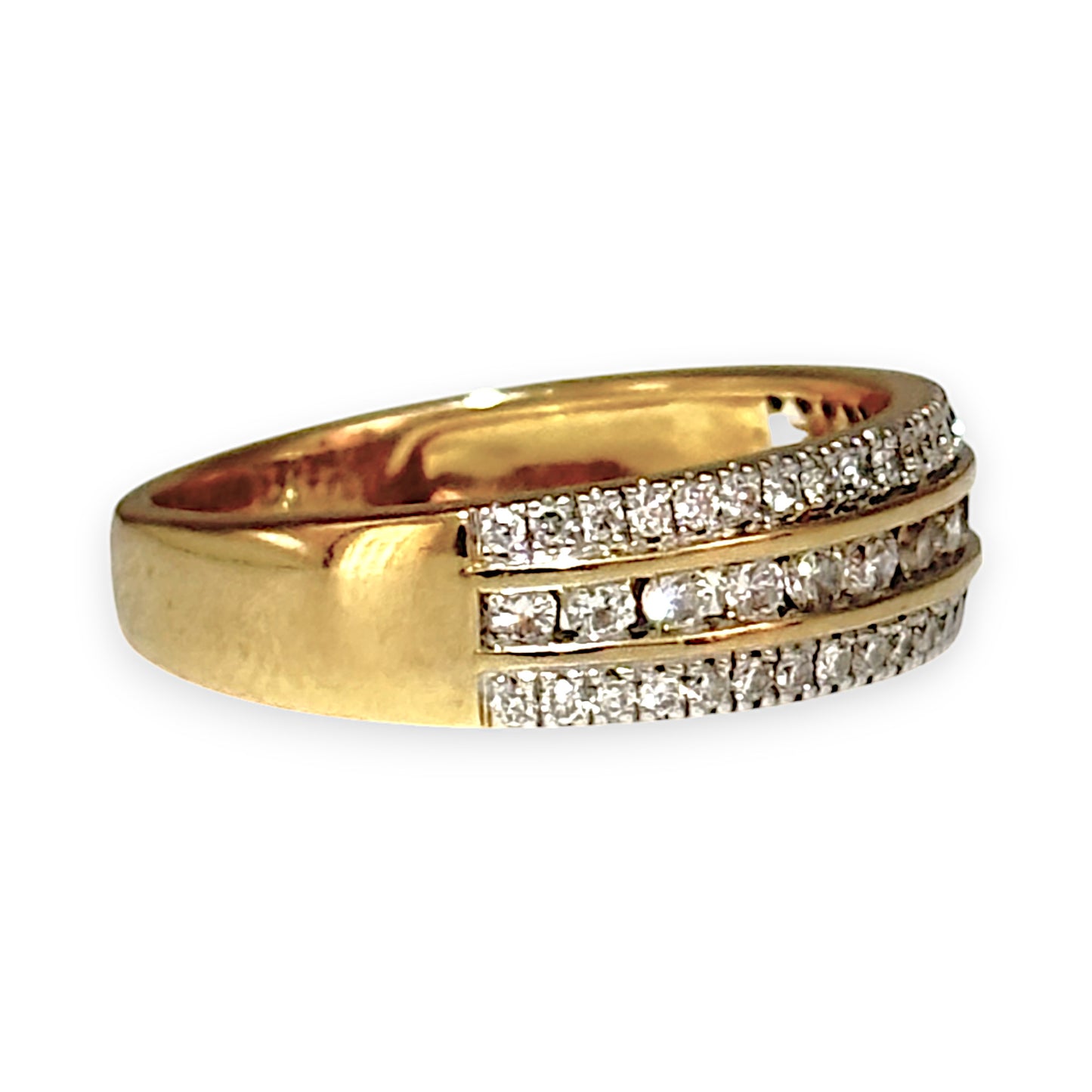 GOLD DEAL | 18ct (18K) Gold 3 Channel 0.50ct Diamond Set Ring Valuation $4,050
