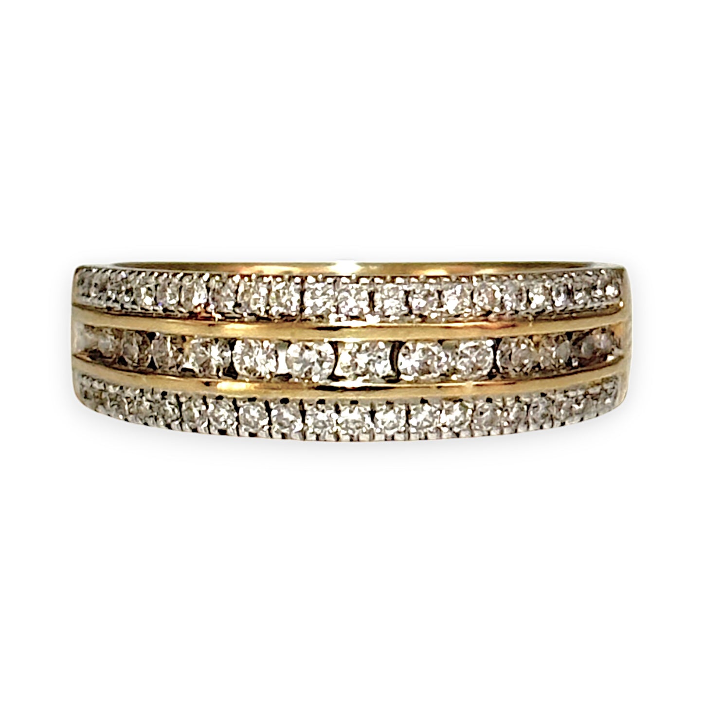 GOLD DEAL | 18ct (18K) Gold 3 Channel 0.50ct Diamond Set Ring Valuation $4,050