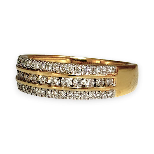 XMAS DEAL | 18kt Gold 3 Channel 0.50ct Diamond Set Ring Valuation $4,050