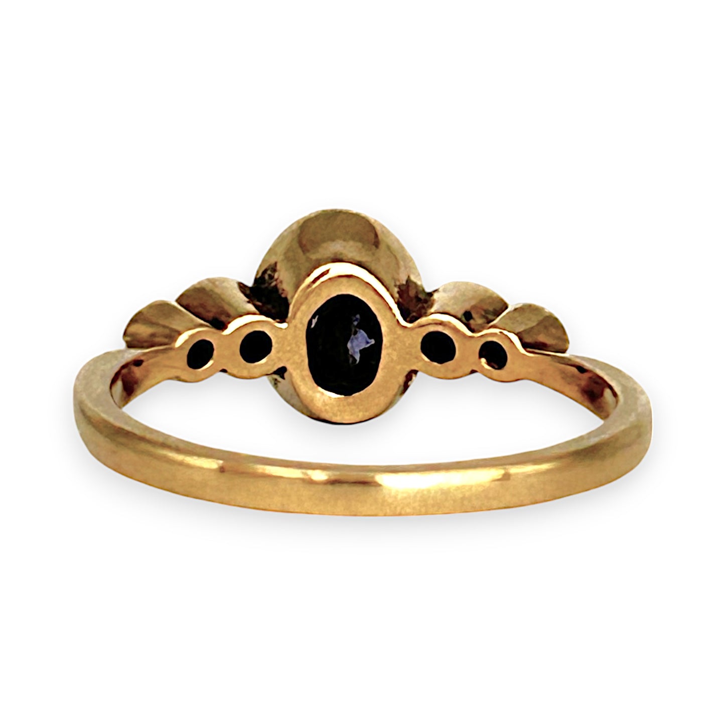 GOLD DEAL | 18ct (18K) Gold Blue Sapphire & Diamond Hand Made Ring Size K