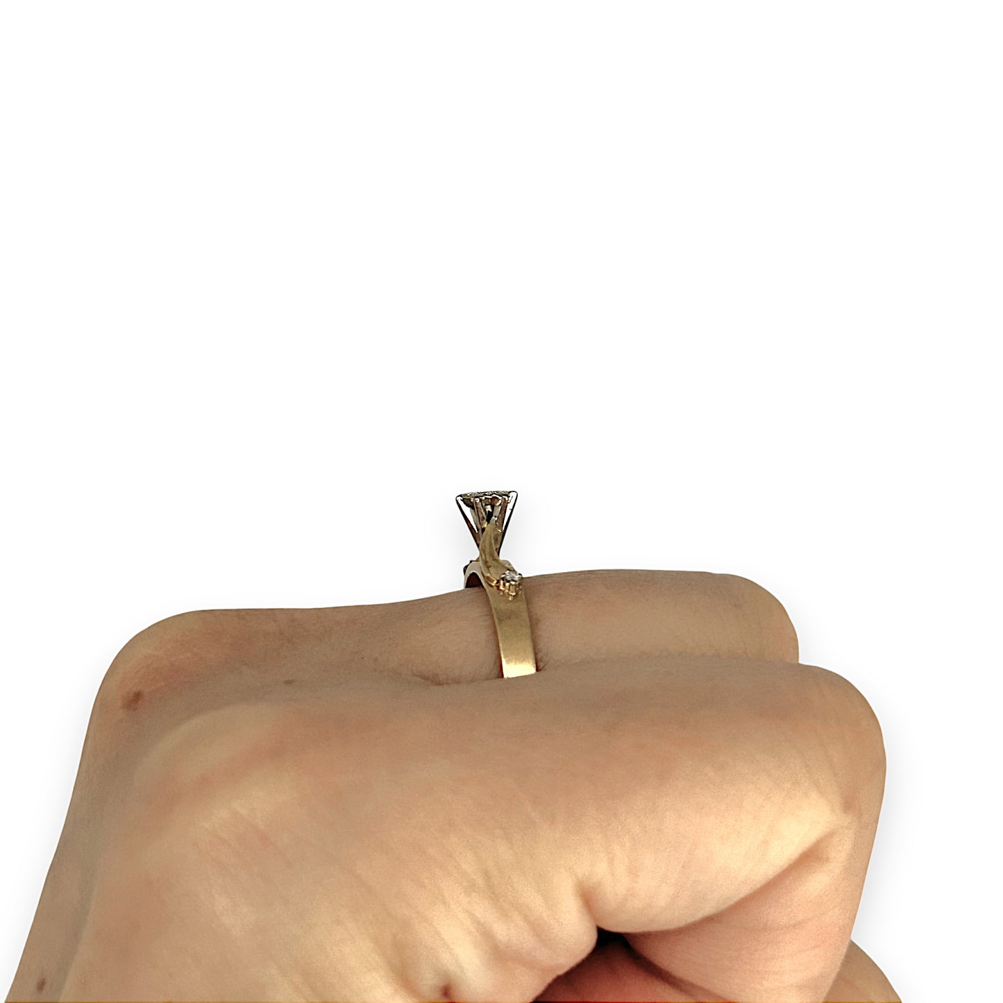 GOLD DEAL | 18ct (18K) Gold & Diamond Dress Ring Size O