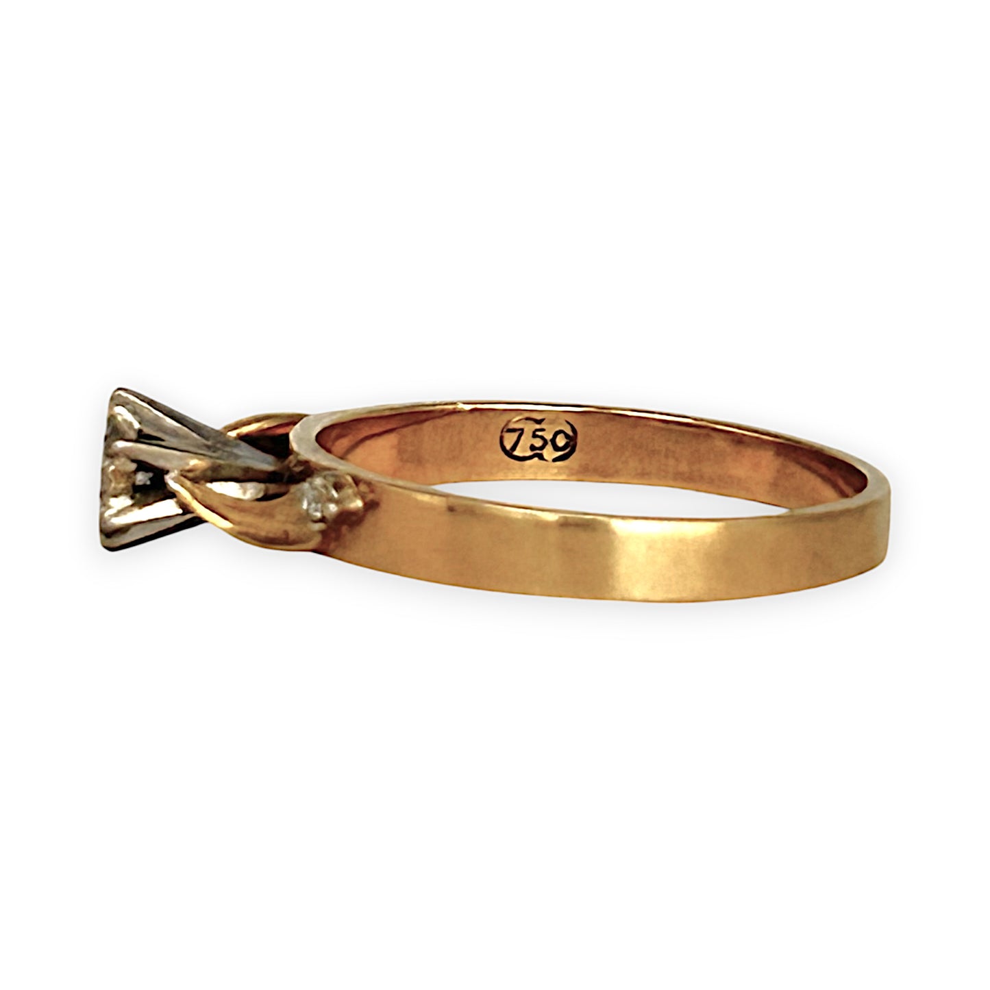 GOLD DEAL | 18ct (18K) Gold & Diamond Dress Ring Size O
