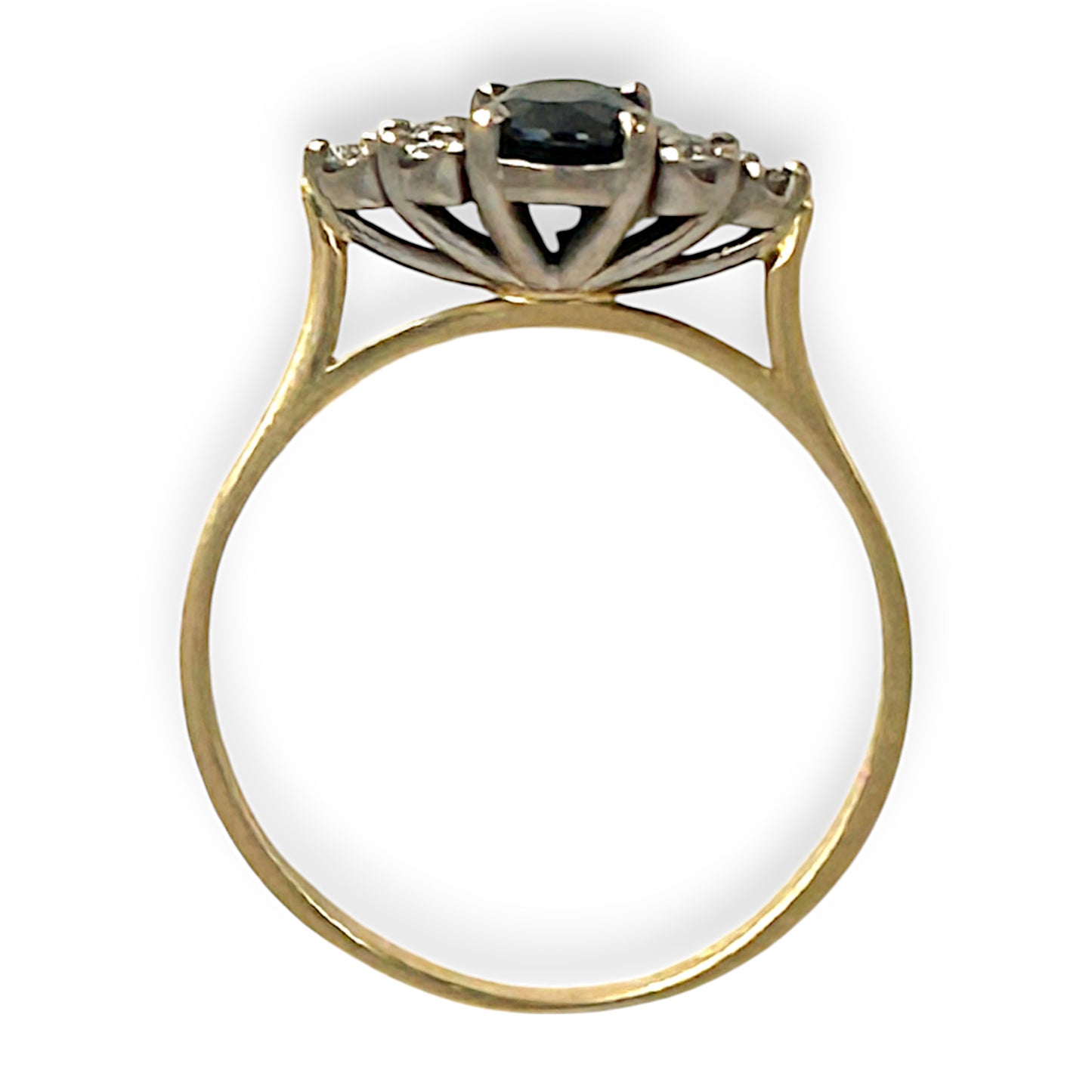 GOLD DEAL | 18K Y/W Gold Sapphire & Diamond, 7 Stone Ring Size M