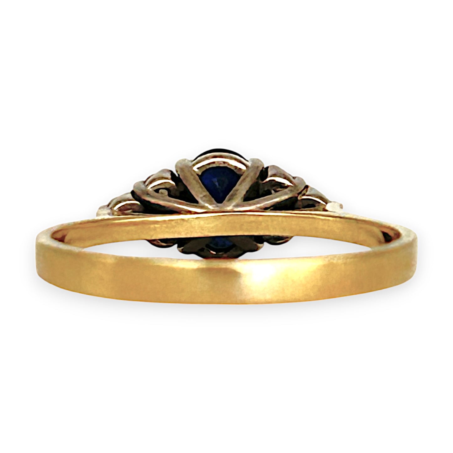 GOLD DEAL | 18K Y/W Gold Sapphire & Diamond, 7 Stone Ring Size M
