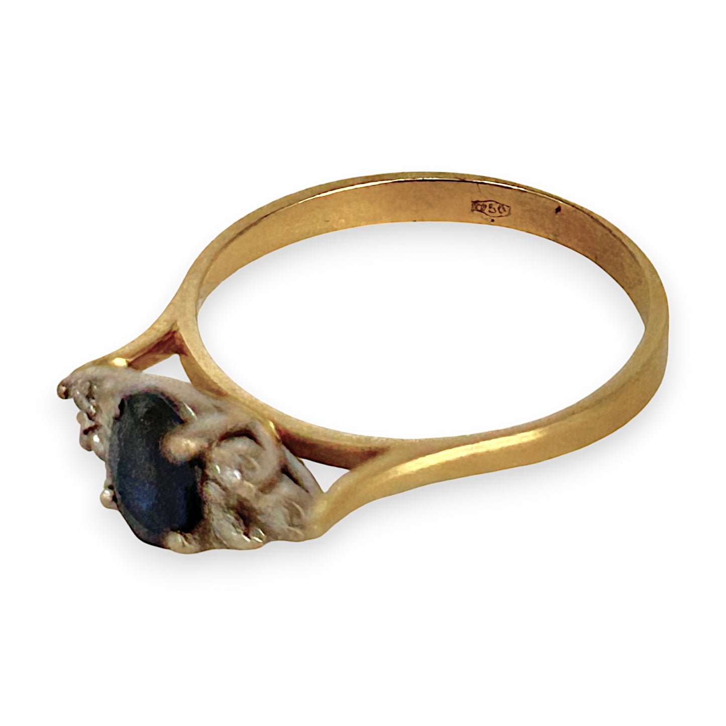 GOLD DEAL | 18K Y/W Gold Sapphire & Diamond, 7 Stone Ring Size M