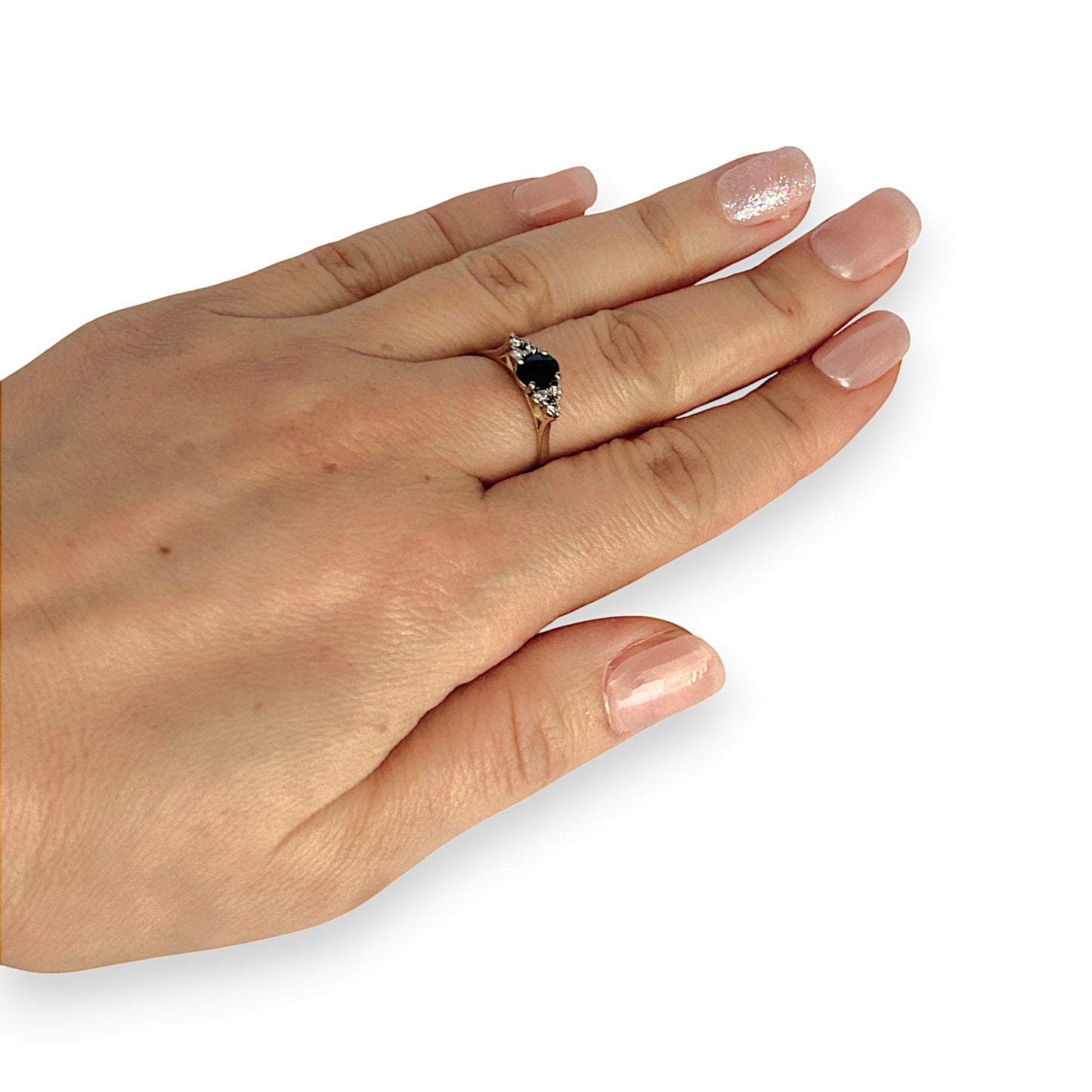 GOLD DEAL | 18K Y/W Gold Sapphire & Diamond, 7 Stone Ring Size M