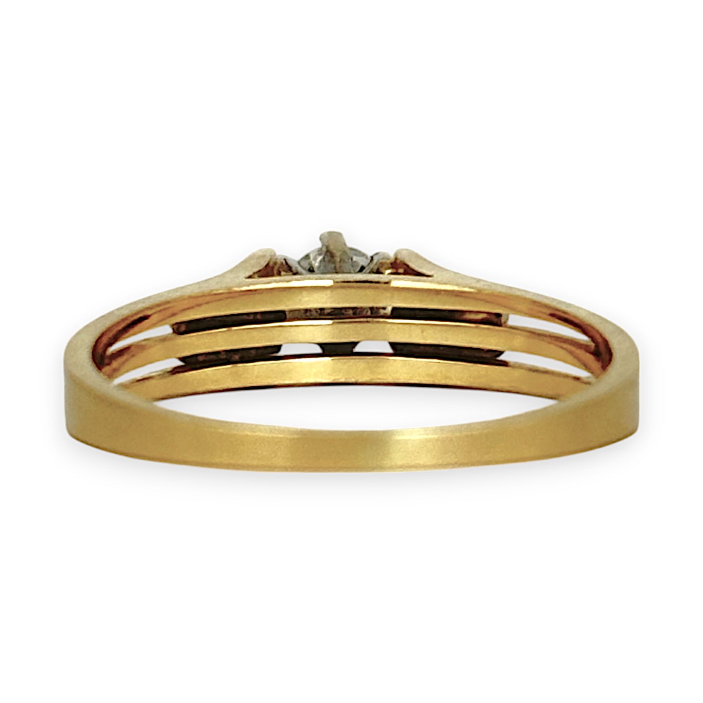 GOLD DEAL | 18ct (18K) Gold Solitaire Diamond 0.25ct Ring Size M1/2