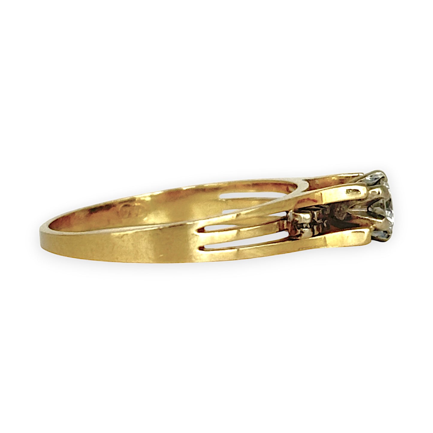 GOLD DEAL | 18ct (18K) Gold Solitaire Diamond 0.25ct Ring Size M1/2