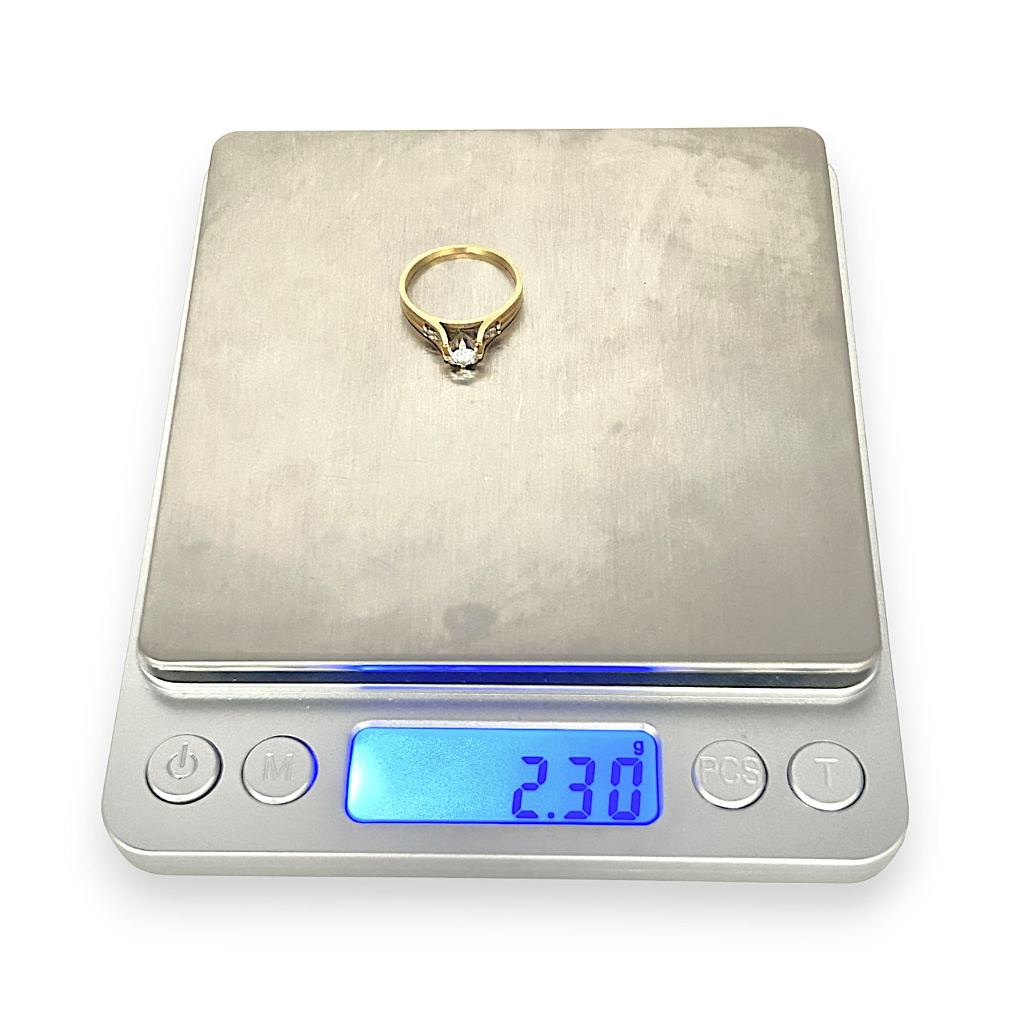 GOLD DEAL | 18ct (18K) Gold Solitaire Diamond 0.25ct Ring Size M1/2