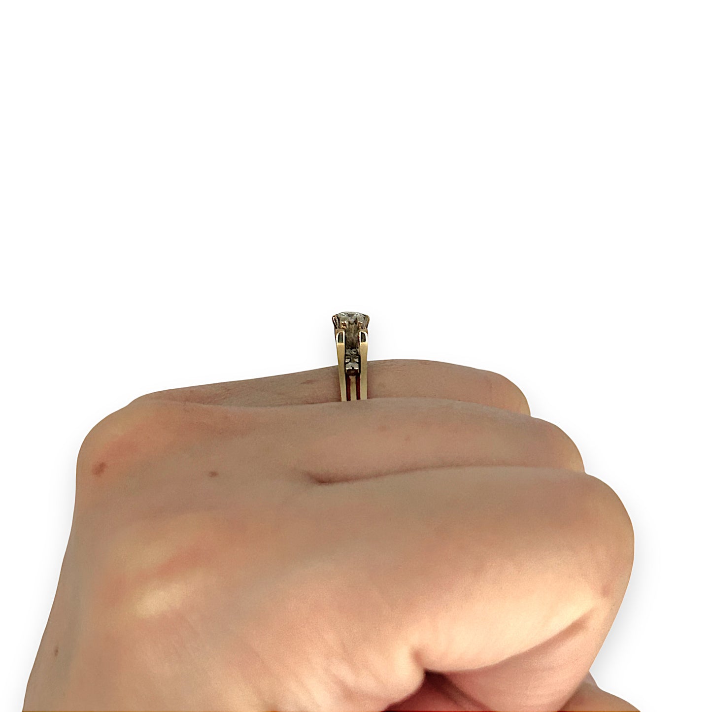 GOLD DEAL | 18ct (18K) Gold Solitaire Diamond 0.25ct Ring Size M1/2