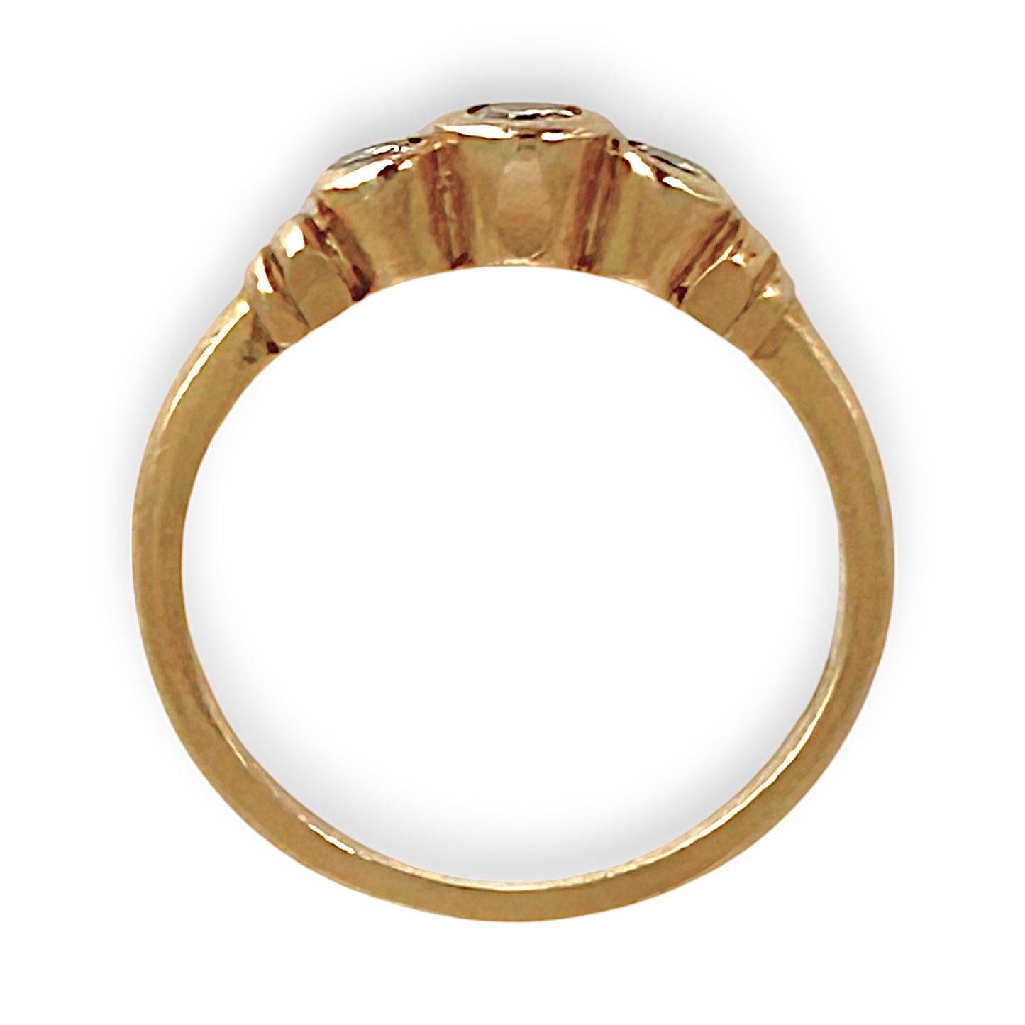 GOLD DEAL | 18ct (18K) Gold Three Stone Diamond Ring Size J. R # 215