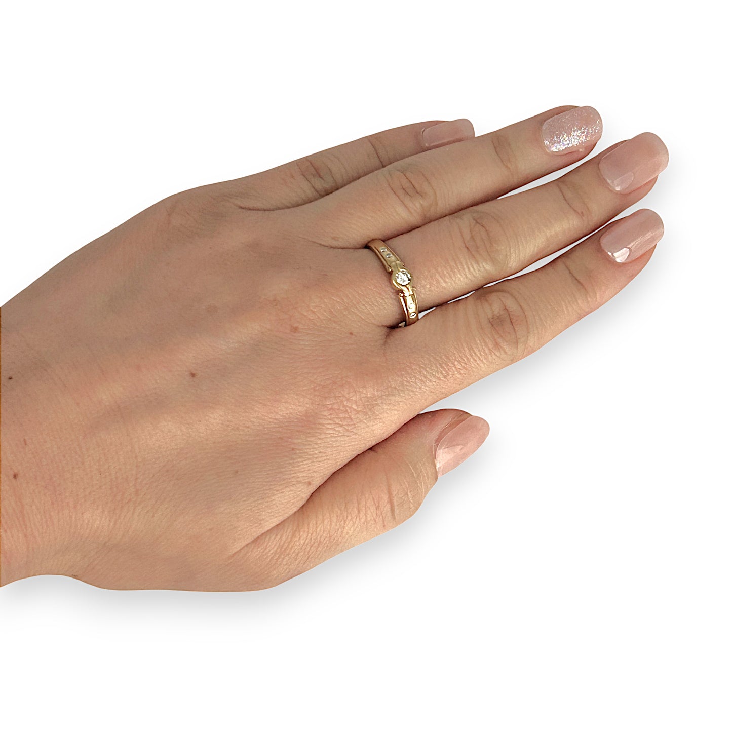 GOLD DEAL | 18ct (18K) Gold Set Of 5 Dazzling Diamond Ring Size Q