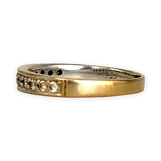 GOLD DEAL | 18ct (18K) Y/W Gold Diamond Band Size L