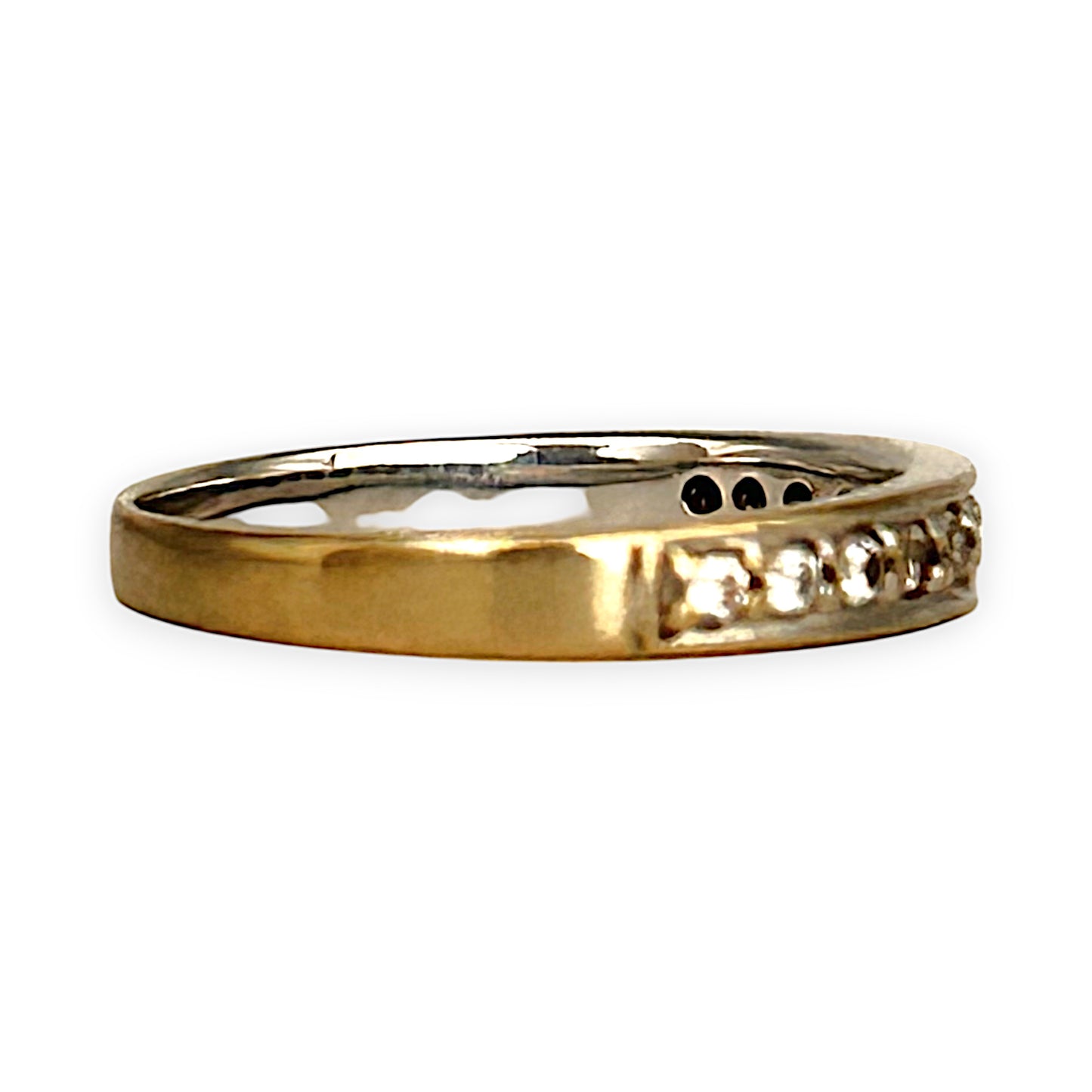 GOLD DEAL | 18ct (18K) Y/W Gold Diamond Band Size L