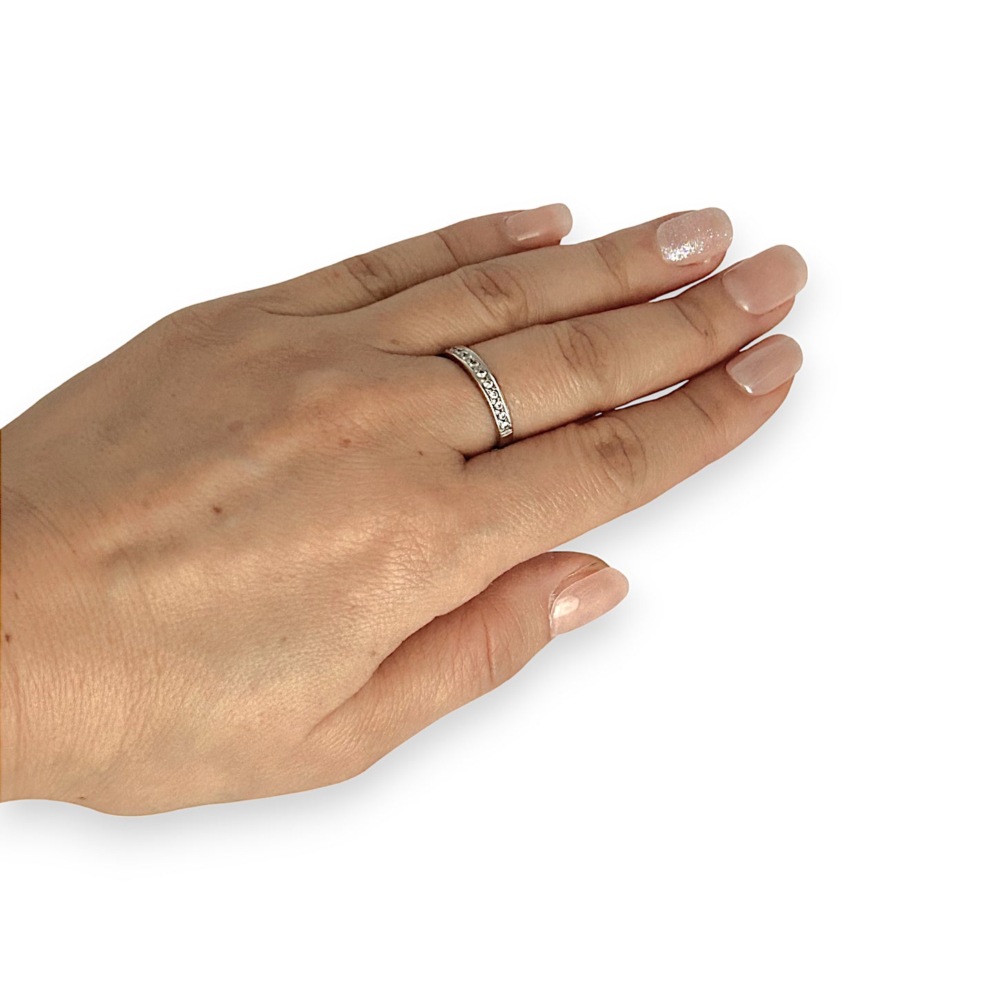 GOLD DEAL | 18ct (18K) Y/W Gold Diamond Band Size L