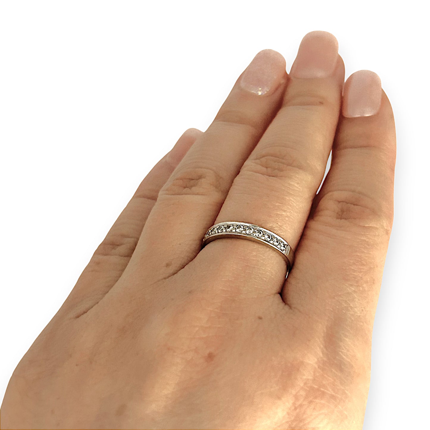 GOLD DEAL | 18ct (18K) Y/W Gold Diamond Band Size L